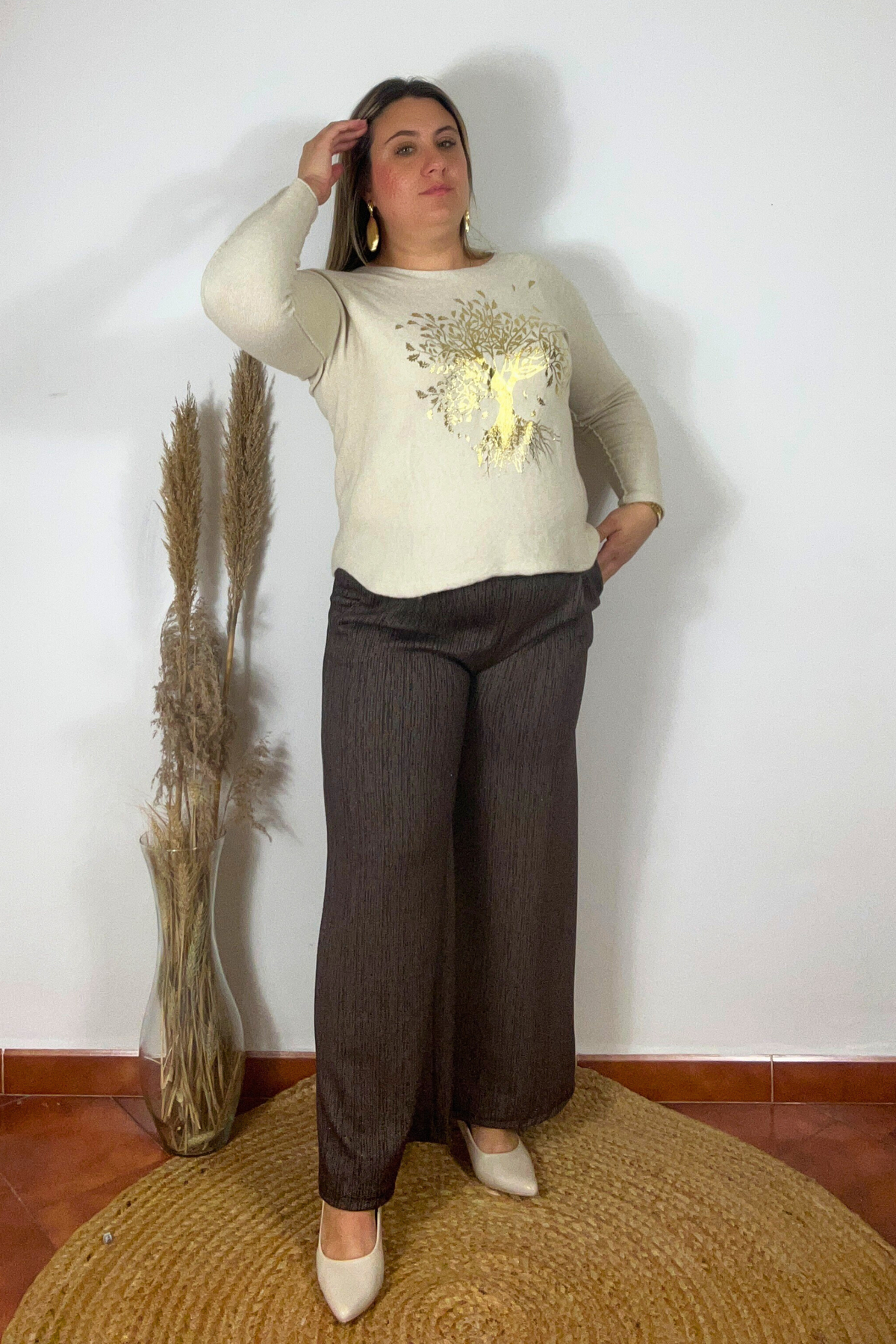 Pantalon Brillante Belvet Marrón
