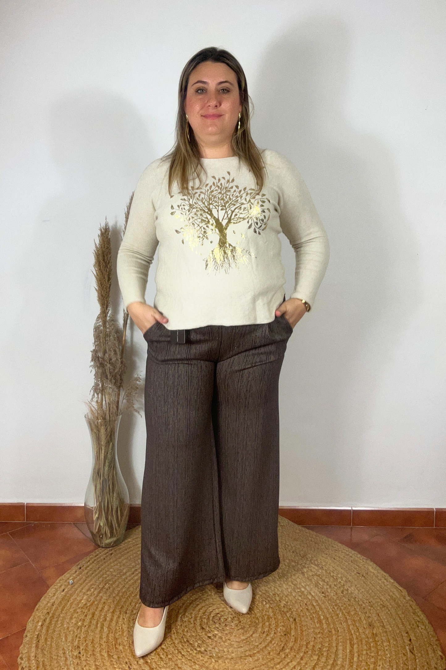 Pantalon Brillante Belvet Marrón