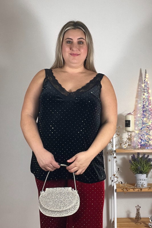 Top Lencero Velvet Negro