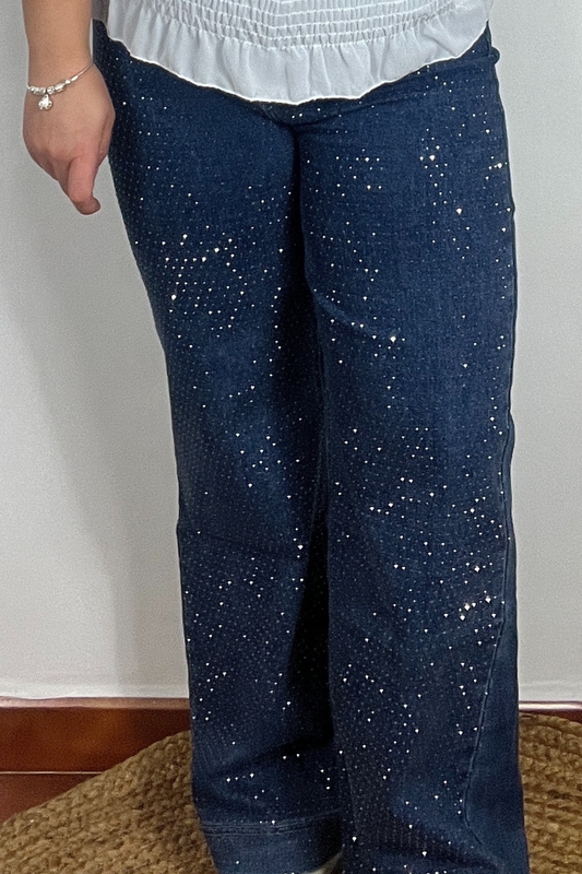 Pantalón tejano brillante